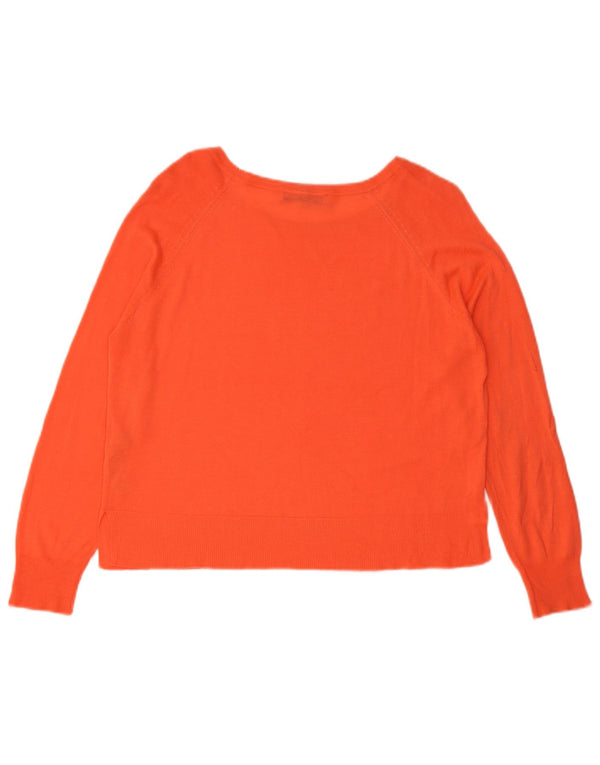 Pulover supradimensionat pentru femei Zara, cu gât de barcă, UK 10, mic portocaliu, viscoză