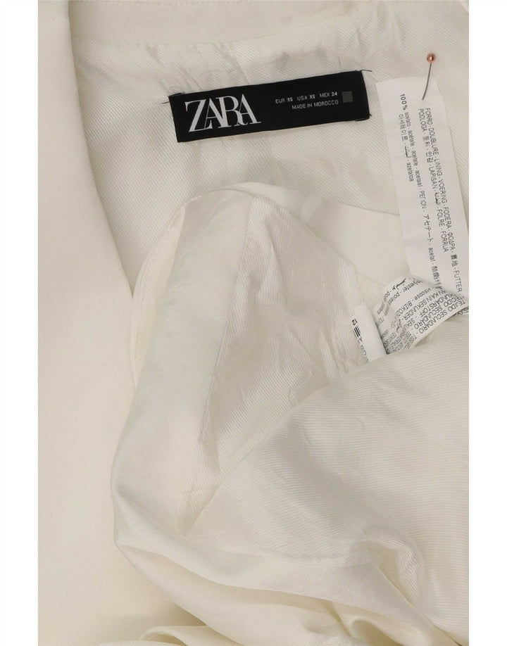 Jachetă pentru femei Zara supradimensionată cu 1 buton, UK 6 XS, viscoză albă