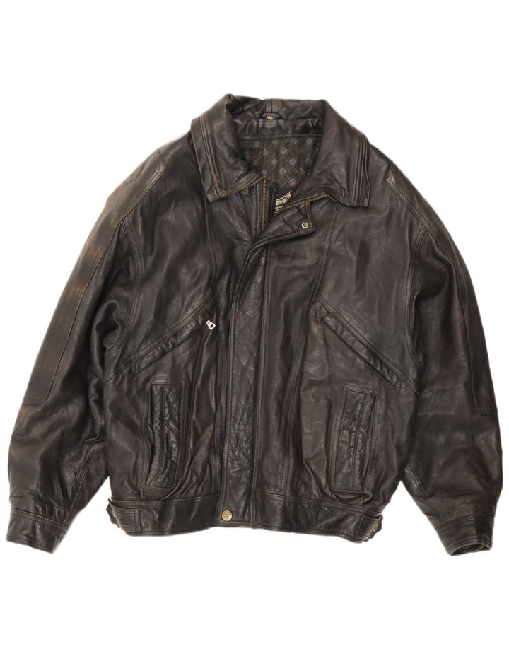 Jachetă de piele pentru bărbați Suprema IT 48 Medium Black Leather