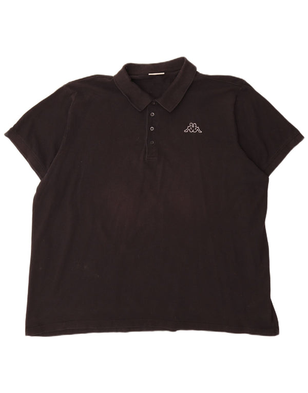 Cămașă polo pentru bărbați Kappa 4XL bumbac negru