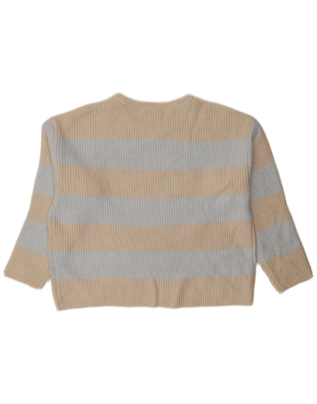 Pulover pentru femei Marks & Spencer cu decolteu triplu UK 14 Medium Bej cu dungi