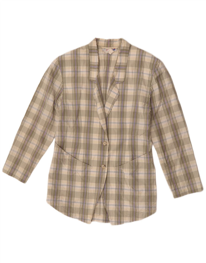 Blazer Vintage pentru femei cu 2 nasturi EU 38 Medium Green Check