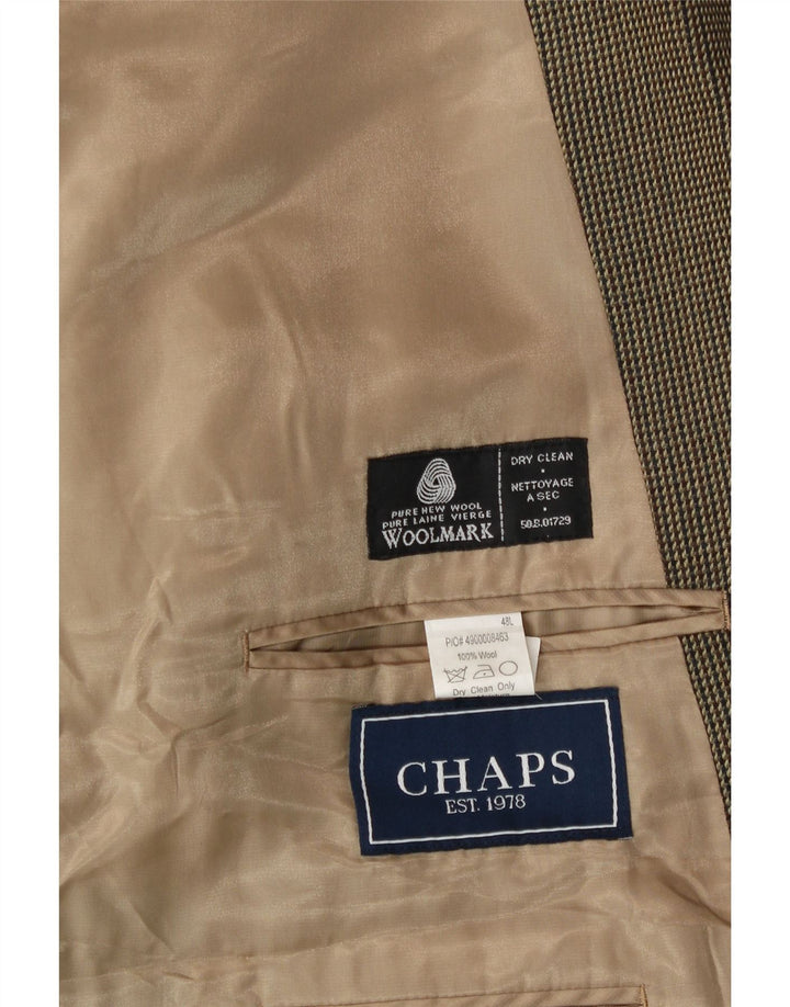 Jachetă Blazer pentru bărbați Chaps cu 2 nasturi UK 48 4XL Kaki Lână nouă