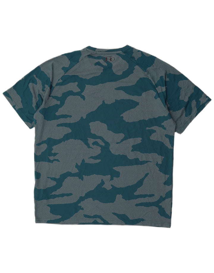 UNDER ARMOUR Mens T-Shirt Top XL Green Camouflage Polyester
