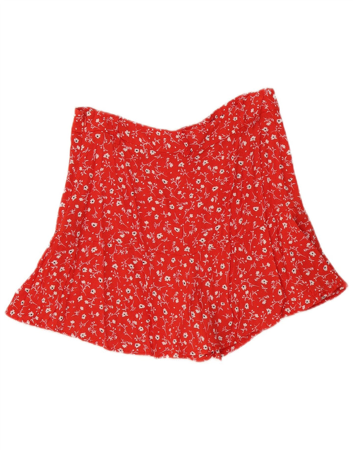 Skort pentru femei ZARA UK 14 mare, roșu, floral