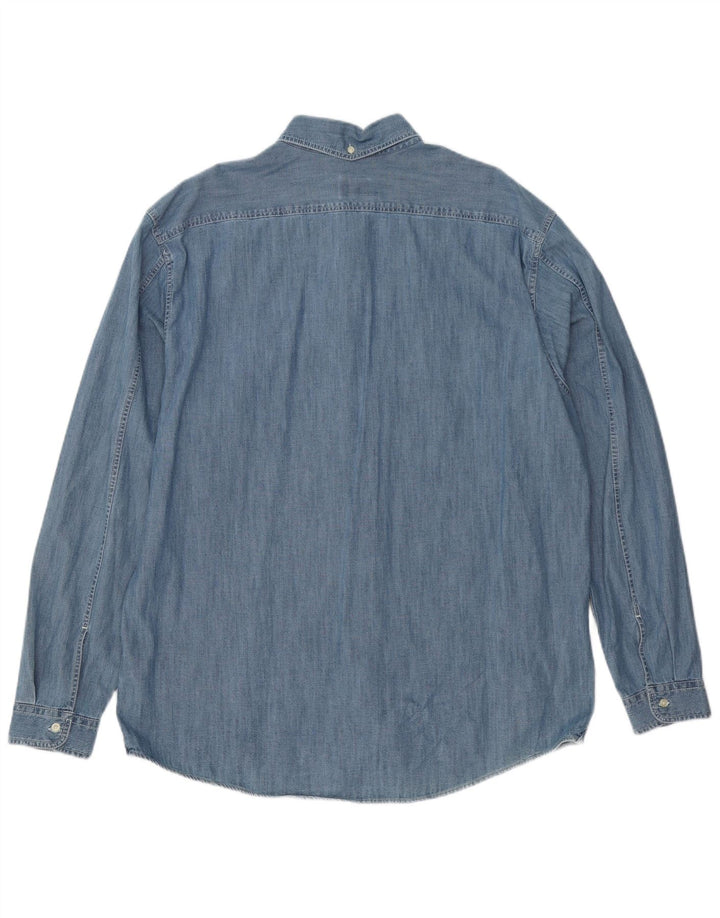 Cămașă Lacoste pentru bărbați, cu tăiere regulată, din denim, mărimea 44 XL, bumbac albastru