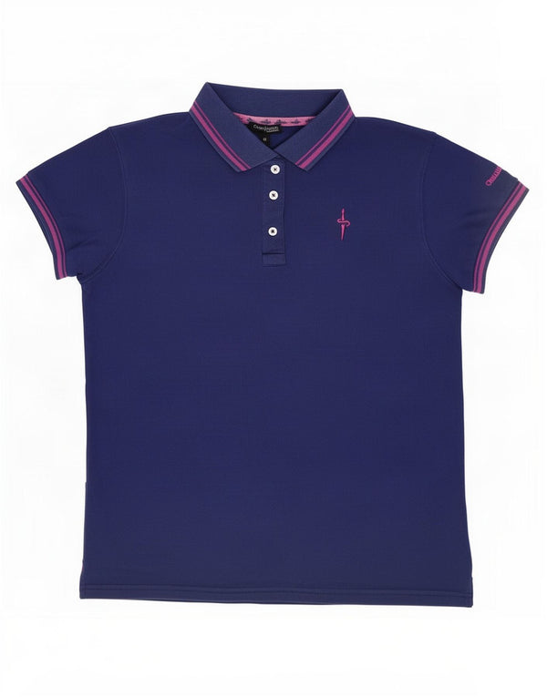 Tricou polo Cesare Paciotti pentru femei UK 14 Medium Bluemarin Bumbac