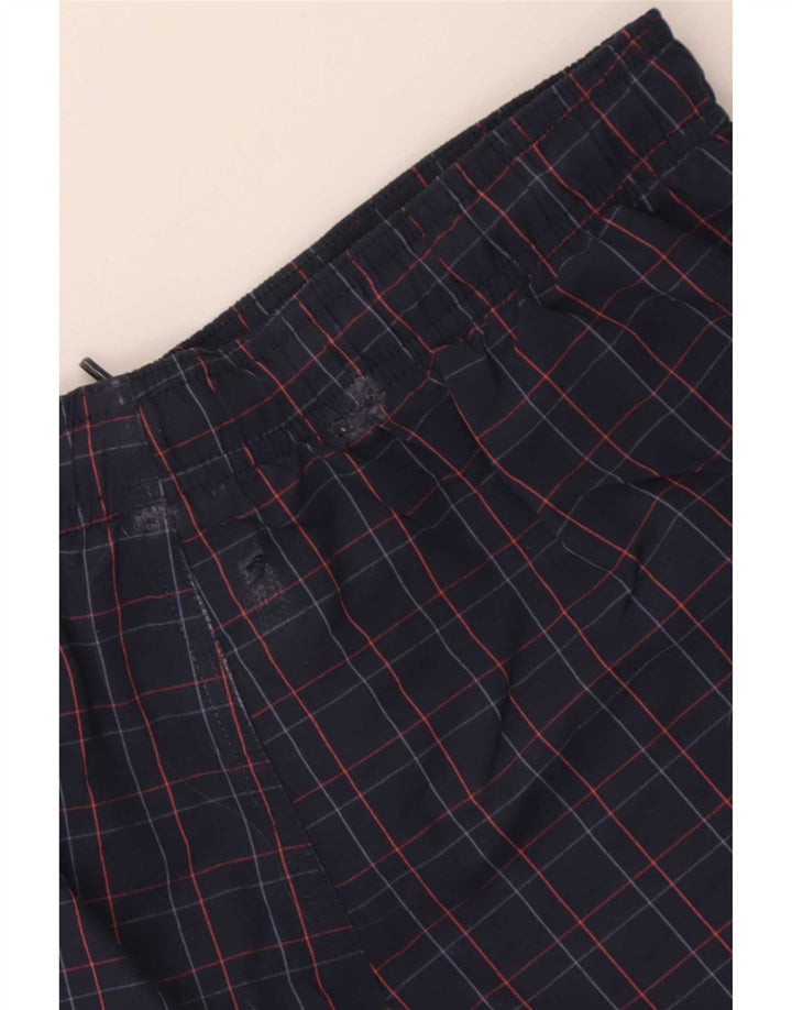 Pantaloni scurți sport pentru bărbați Adidas Mici, albastru marin din poliamidă cu check