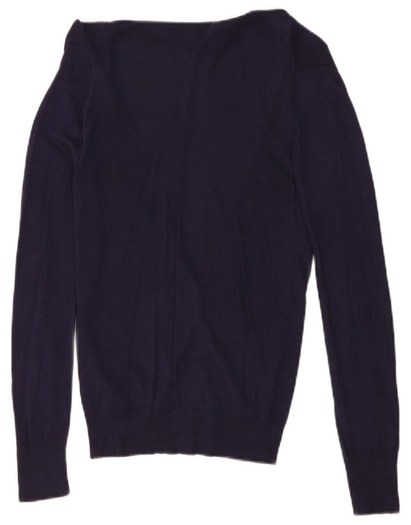 Pulover cardigan Massimo Dutti pentru femei UK 12 Medium Bleumarin Mătase