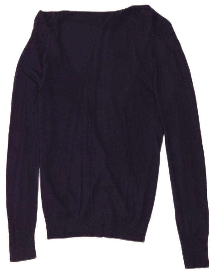 Pulover cardigan Massimo Dutti pentru femei UK 12 Medium Bleumarin Mătase