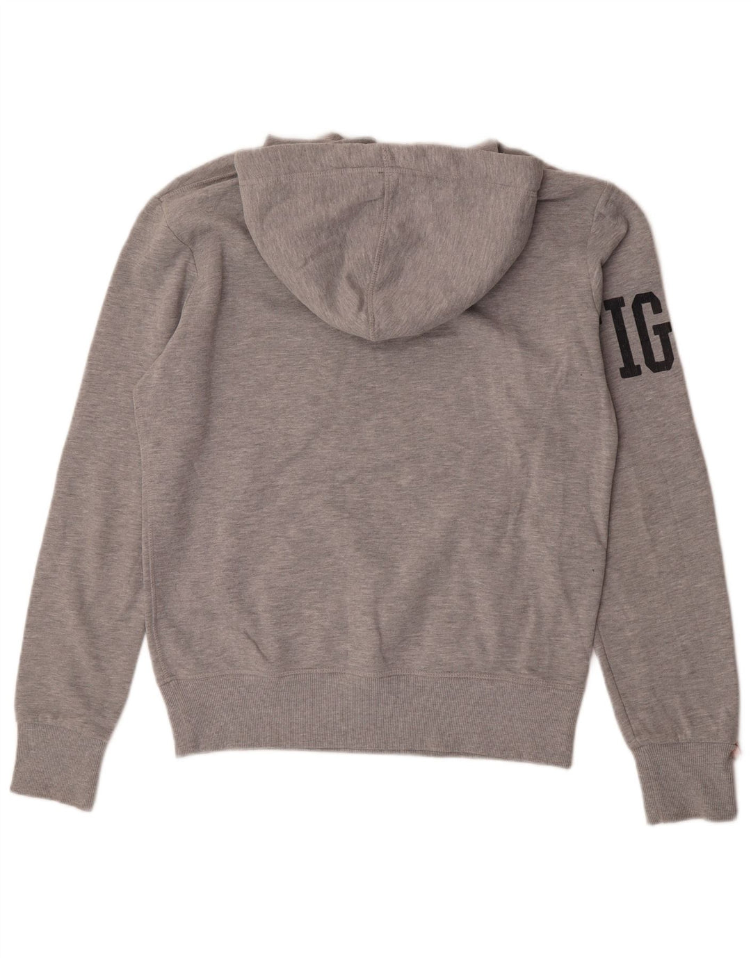 Pulover cu glugă grafic Superdry pentru bărbați, bumbac, gri mediu