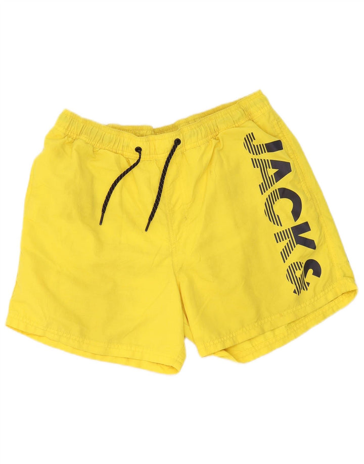 Pantaloni scurți de înot cu grafică Jack & Jones pentru bărbați, din poliester galben mare
