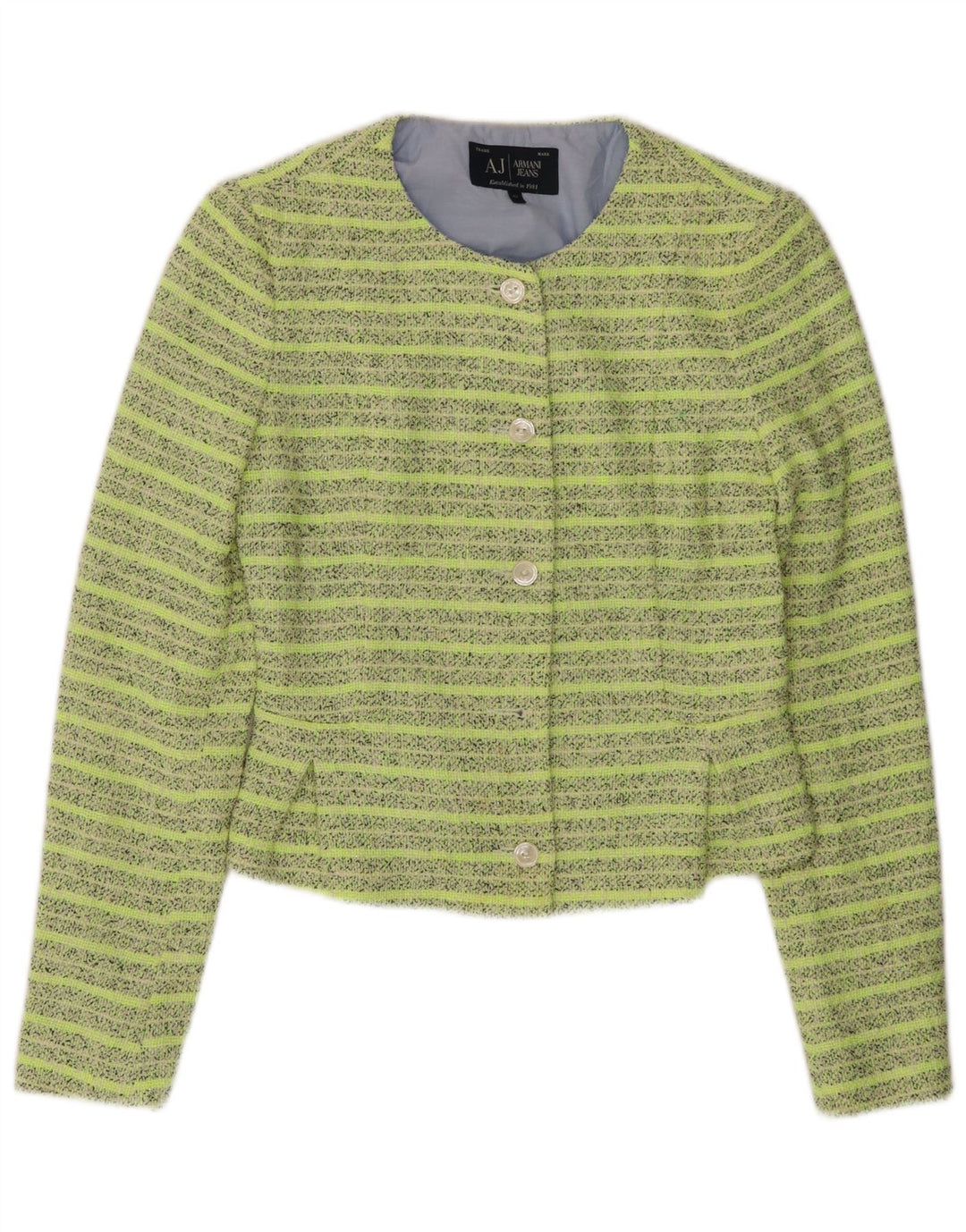 ARMANI JEANS Jachetă Blazer Crop 5 Buttons pentru femei IT 42 Medium Green Dunge