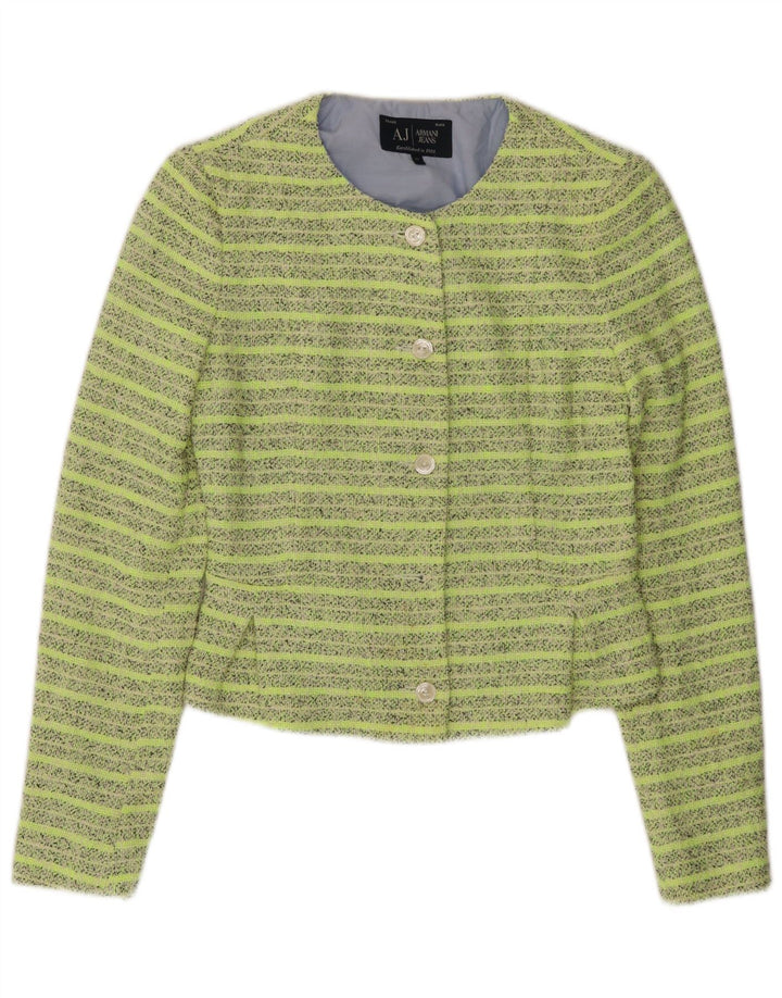 ARMANI JEANS Jachetă Blazer Crop 5 Buttons pentru femei IT 42 Medium Green Dunge