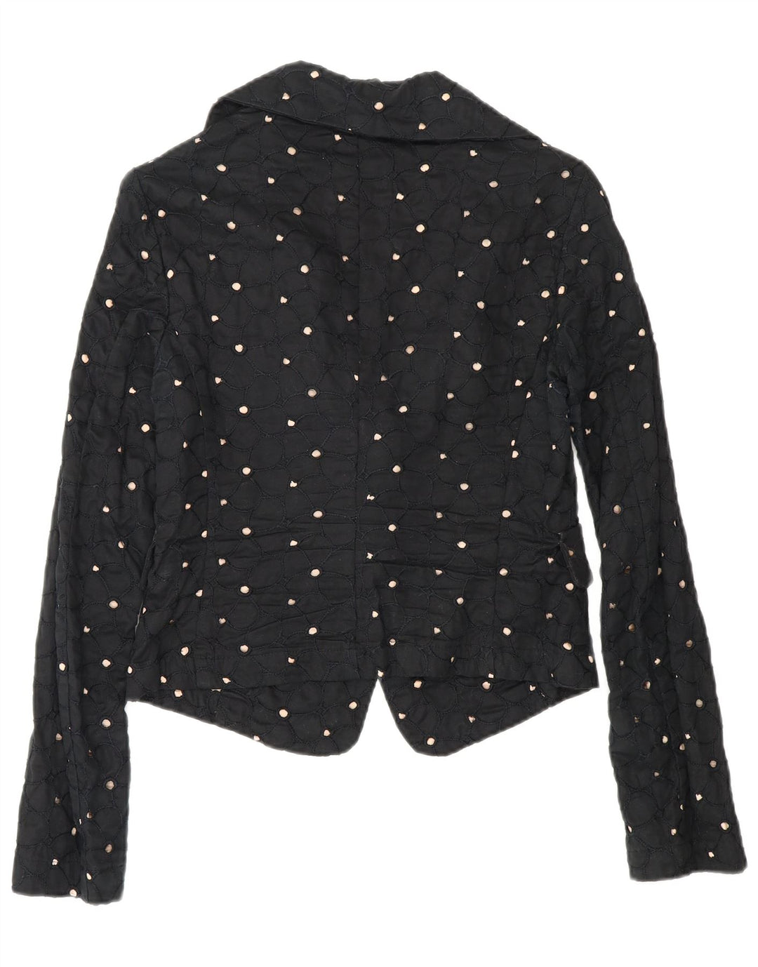 Sacou Benetton pentru femei Crop 2 Button Blazer IT 42 Medium Black Spotted