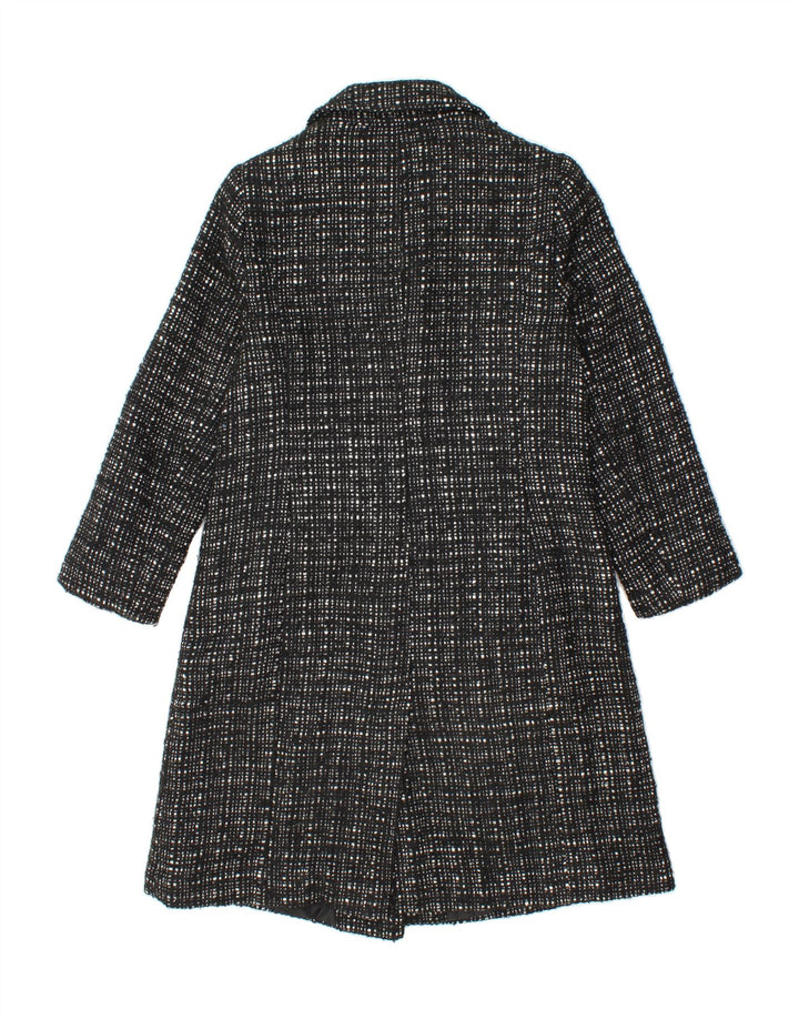 DEBENHAMS Womens Overcoat UK 14 Medium  Black Check Polyester Vintage Debenhams and Second-Hand Debenhams from Messina Hembry 