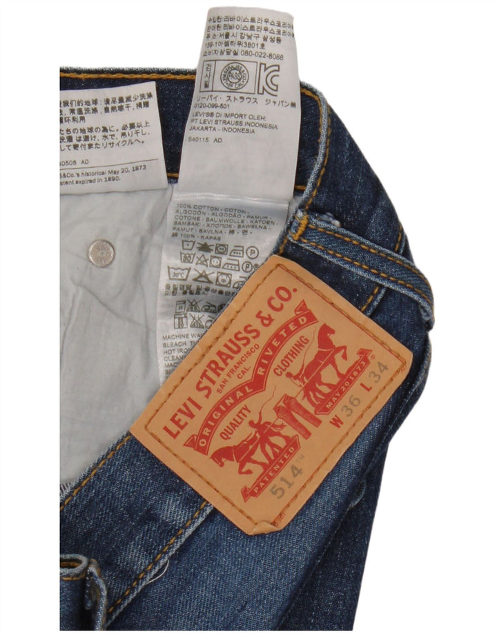 Blugi drepti pentru bărbați Levi's 514 W36 L34 Bumbac albastru