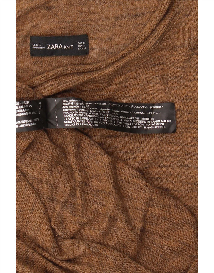 Rochie Pulover Asimetrică pentru Femei Zara UK 10 Mic Maro Poliester