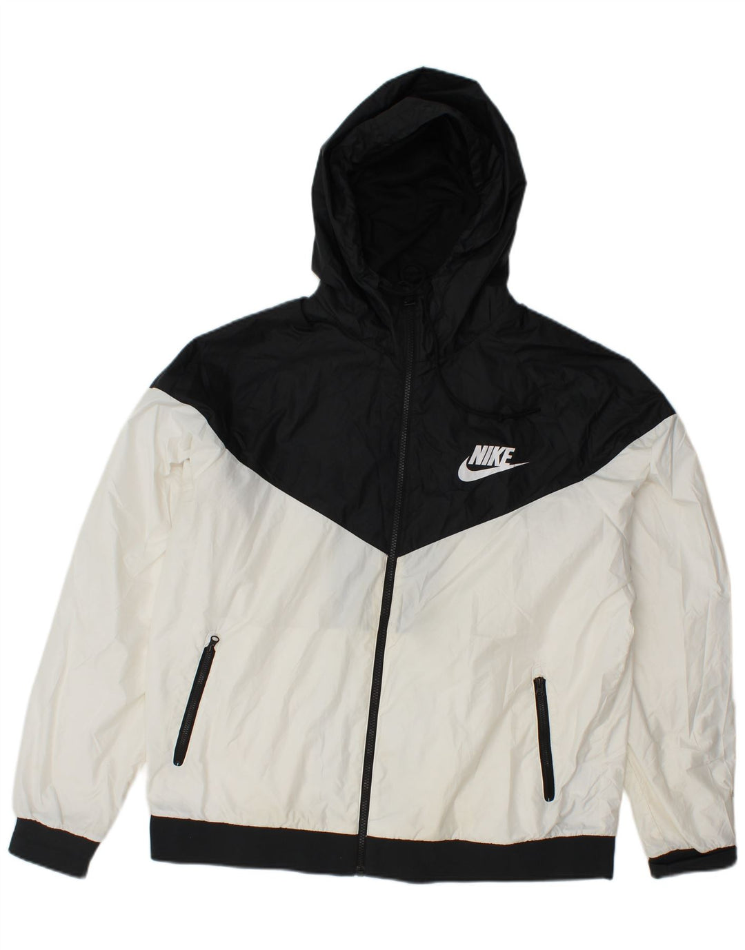 Jachetă de trening cu glugă NIKE pentru bărbați, XL, alb, poliester color bloc