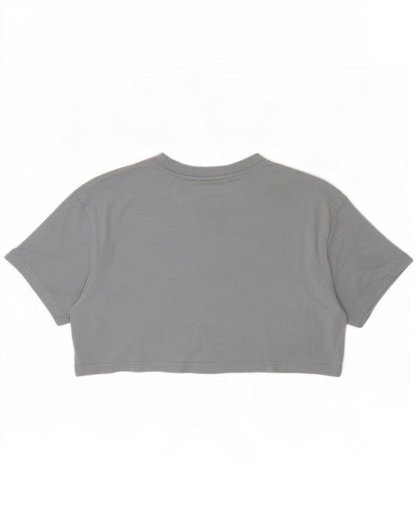Calvin Klein Jeans Tricou cu grafic crop pentru femei Top UK 10 Small Gri