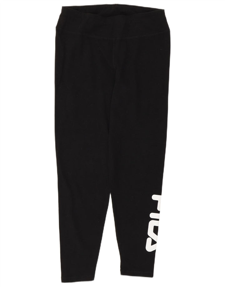 Leggings cu grafic pentru femei FILA UK 14, bumbac mediu negru