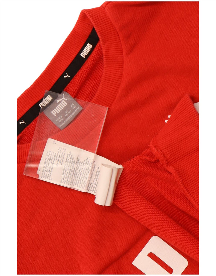 Puma Fete Pulover Grafic Pulover 13-14 Ani Bumbac Roșu