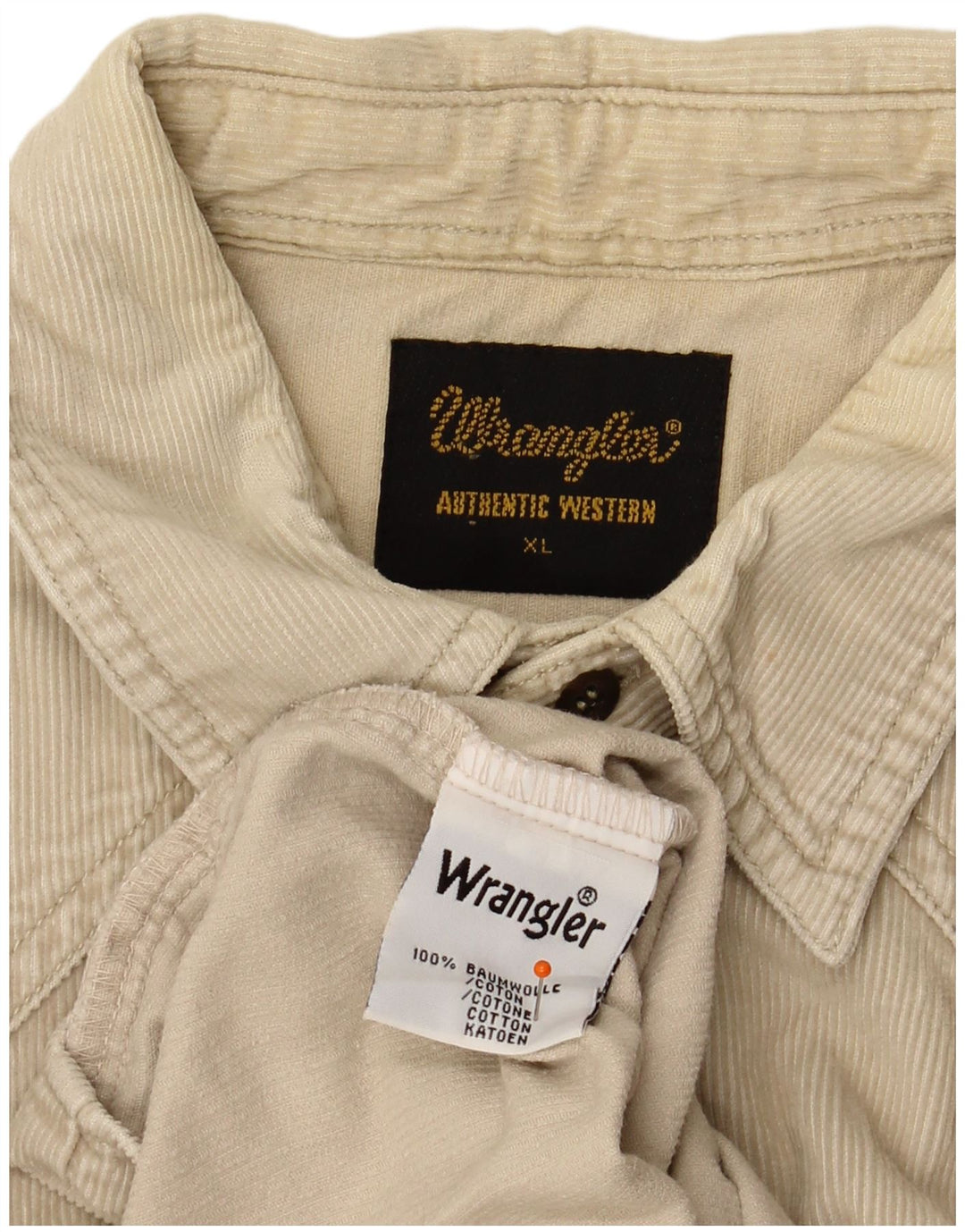 Cămașă Western Corduroy pentru bărbați WRANGLER XL, bumbac, bej