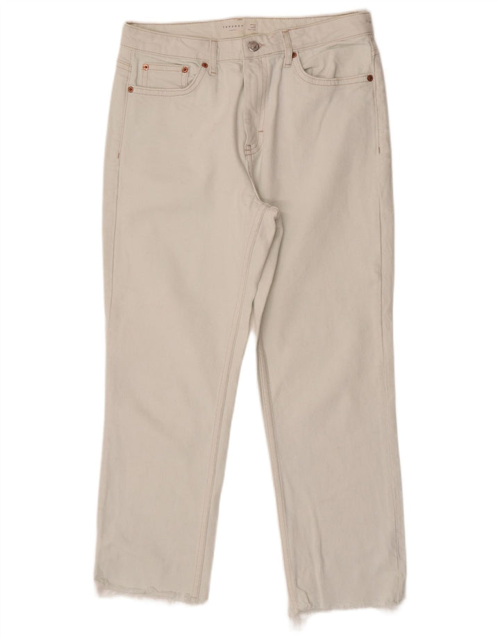 TOPSHOP Blugi Drepți Crop Femei L30 L25 Alb