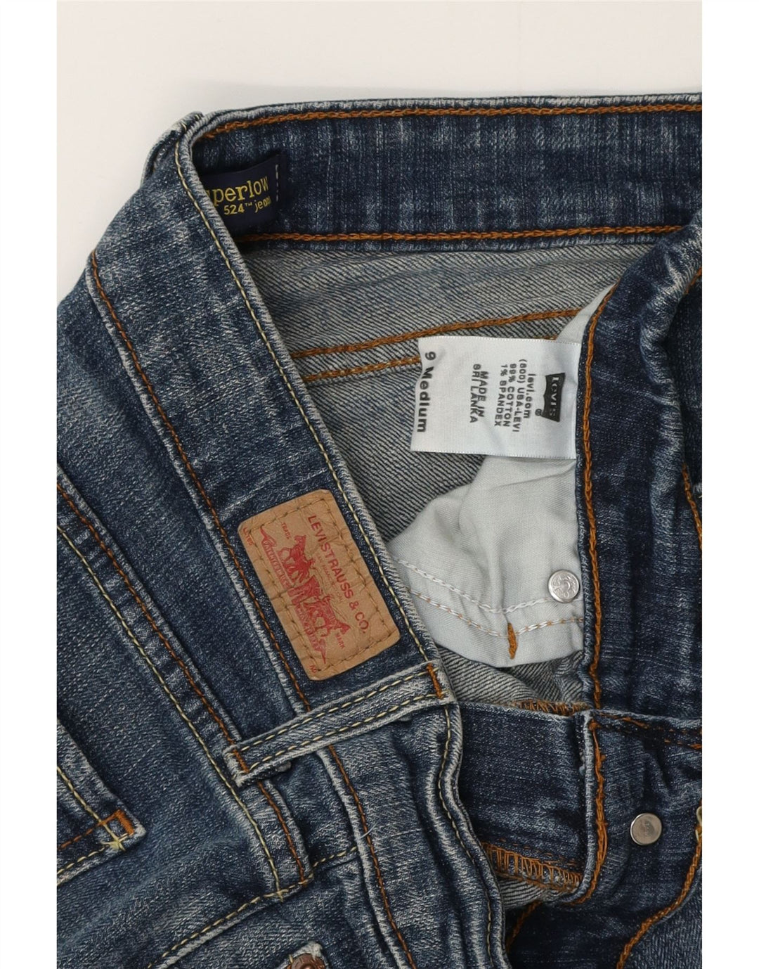 LEVI'S Blugi skinny 524 Super Low pentru femei US 9 Medium W30 L28 Bumbac albastru