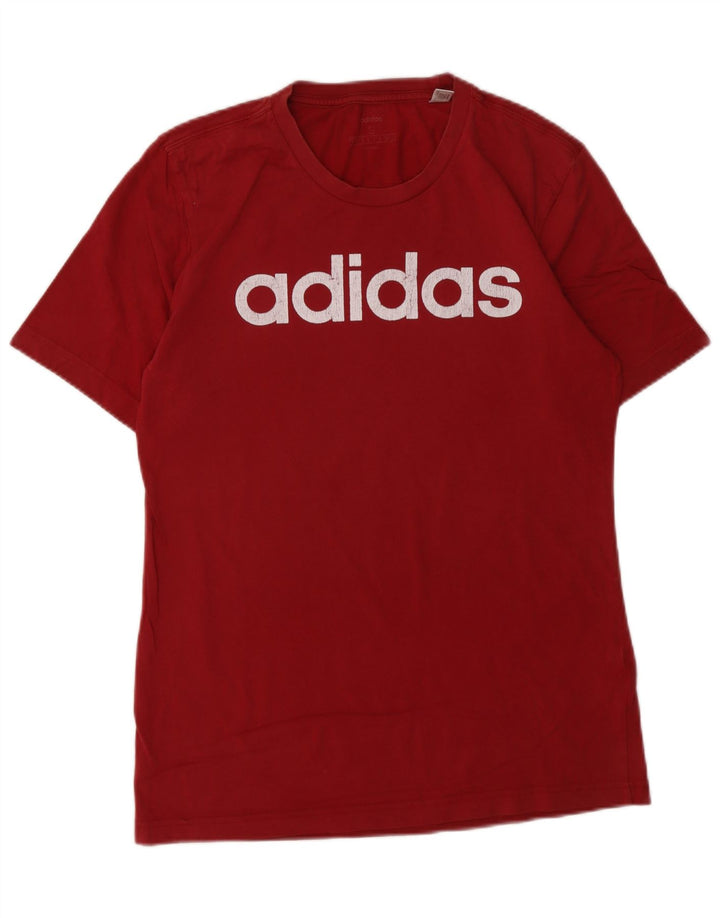 ADIDAS Mens Graphic T-Shirt Top Small Red Cotton Vintage Adidas and Second-Hand Adidas from Messina Hembry 