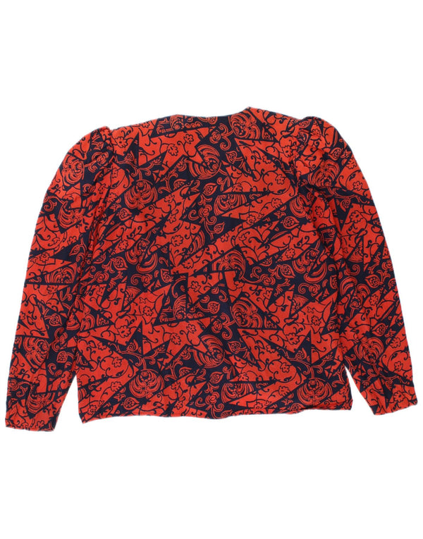 Cardigan Vintage pentru femei Top IT 44 Medium Red Floral Silk