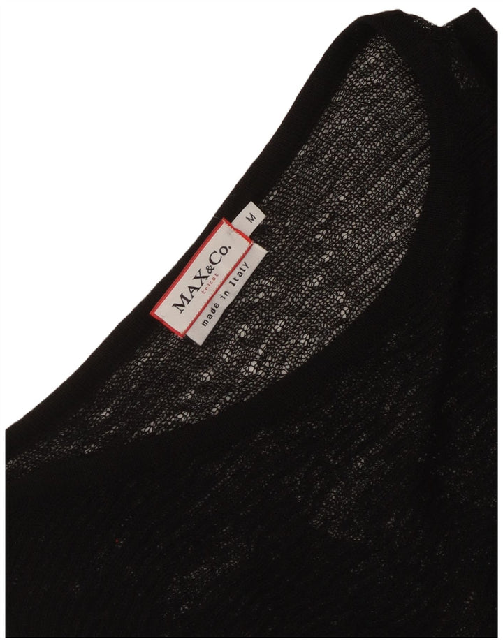 Max & Co. Femei See Through Slim Vest Top UK 12 Medium Black