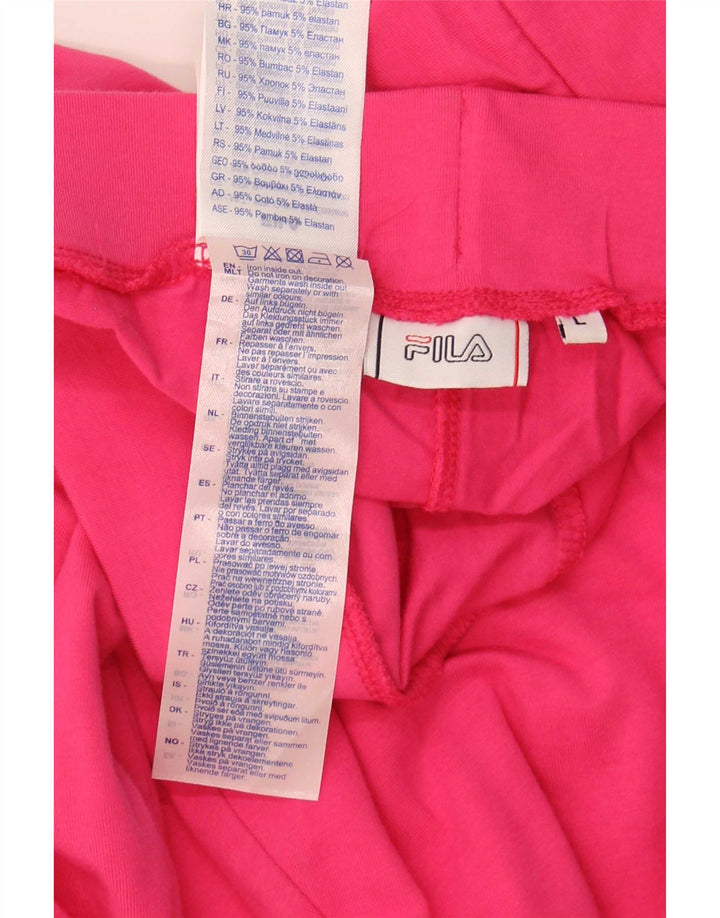 Leggings cu grafic pentru femei Fila UK 14, bumbac, roz mare