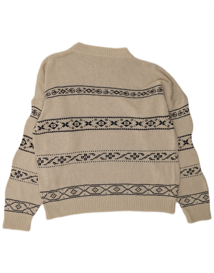 Pulover KAOS pentru bărbați, cu gât roșu, mare, alb, Fair Isle