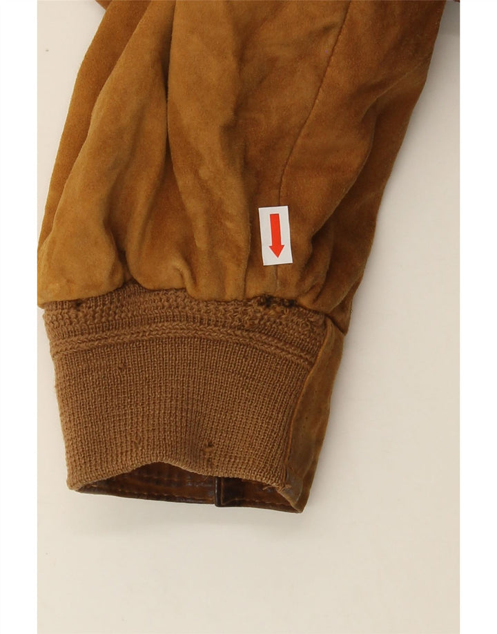 VINTAGE Mens Suede Jacket IT 54 2XL Brown Leather Vintage Vintage and Second-Hand Vintage from Messina Hembry 