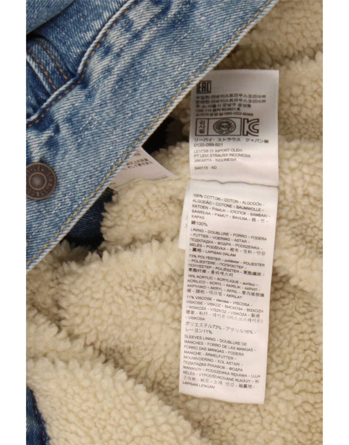 Jachetă pentru bărbați Levi's Sherpa Denim UK 44 2XL Bumbac albastru