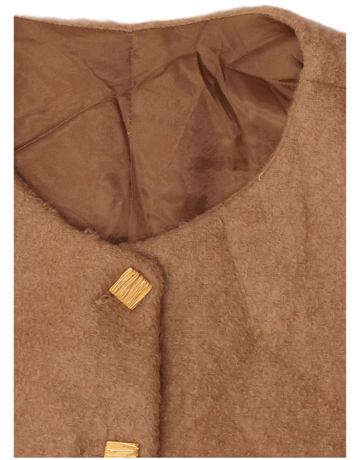 Jachetă vintage pentru femei cu 5 nasturi, UK 14, Bej mediu