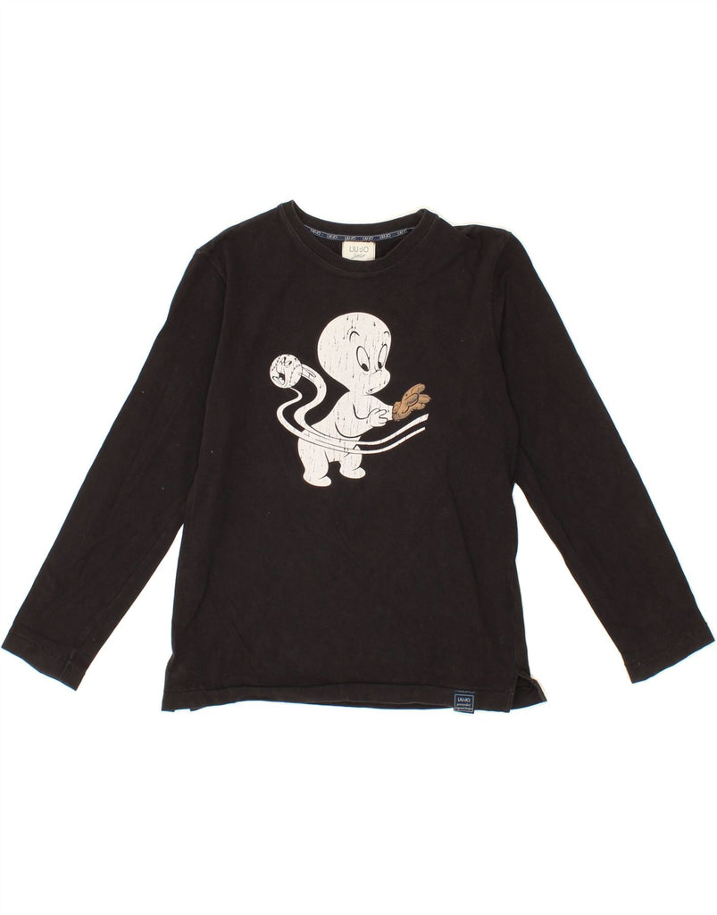 LIU JO Girls Casper The Ghost Graphic Top Long Sleeve 10-11 Years Black Vintage Liu Jo and Second-Hand Liu Jo from Messina Hembry 