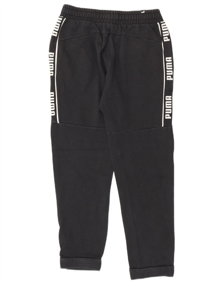 PUMA Mens Graphic Tracksuit Trousers Joggers Medium  Black Cotton