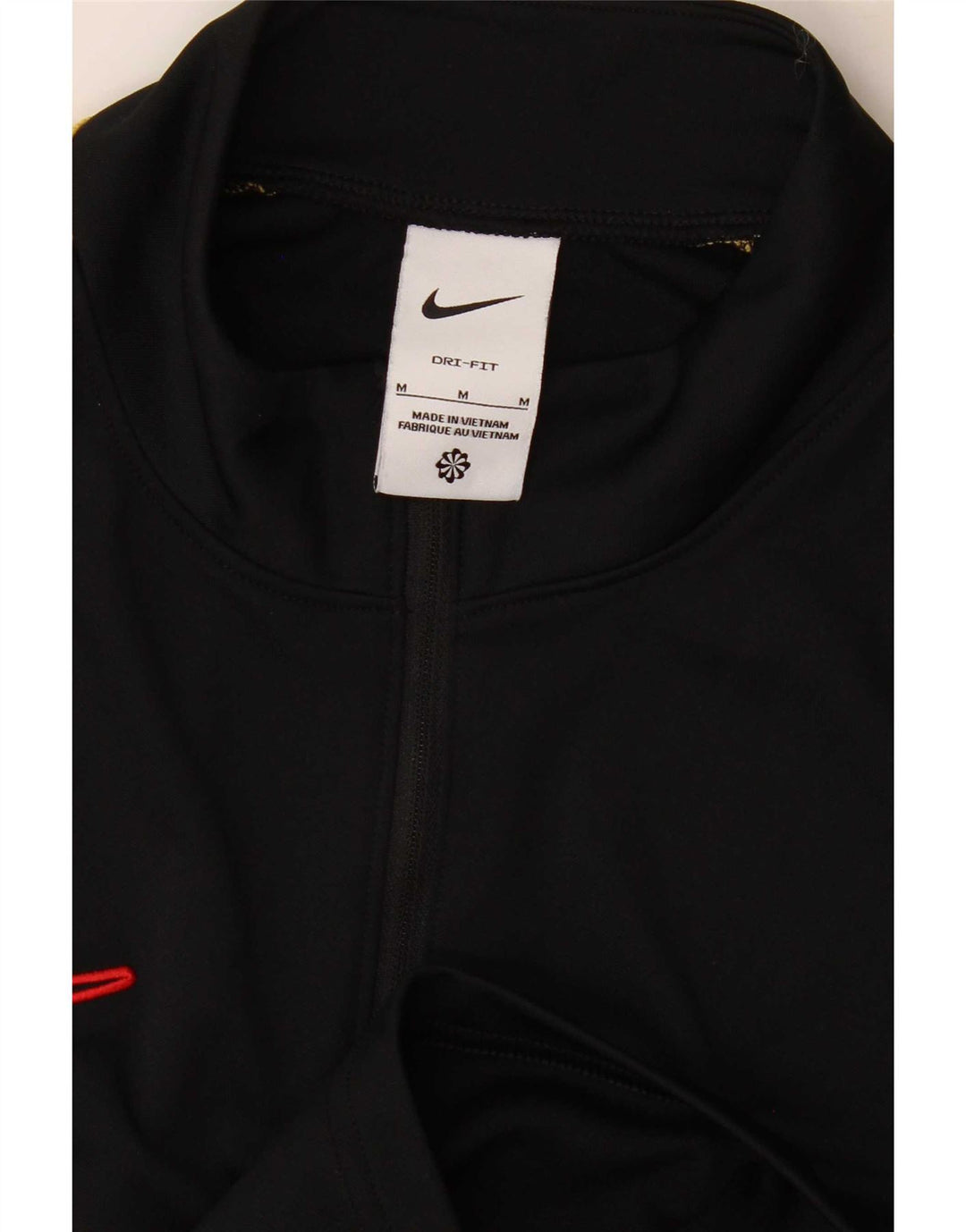 Top de trening pentru bărbați Dri Fit, cu fermoar și gât, negru, colorblock