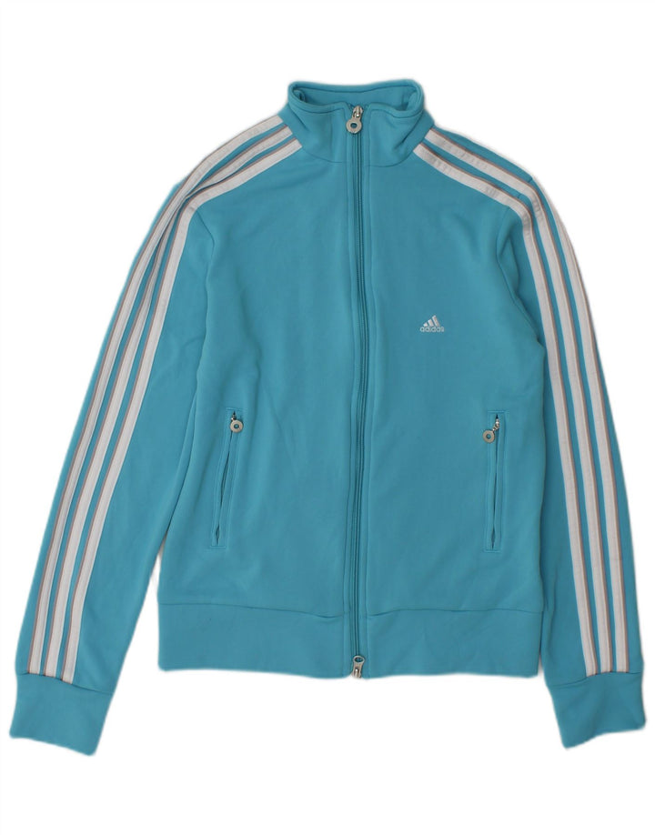 Jachetă de top pentru trening Adidas pentru femei UK 12 Poliester albastru mediu