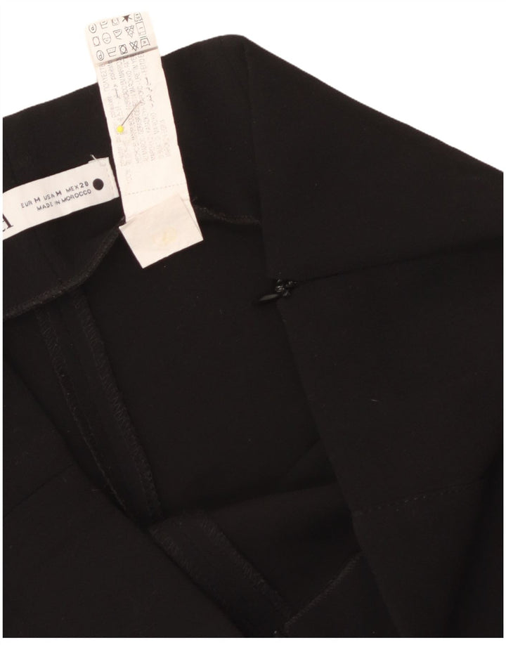 Pantaloni tăiați pentru femei Zara cu picioare largi Mediu L30 L24 Poliester negru