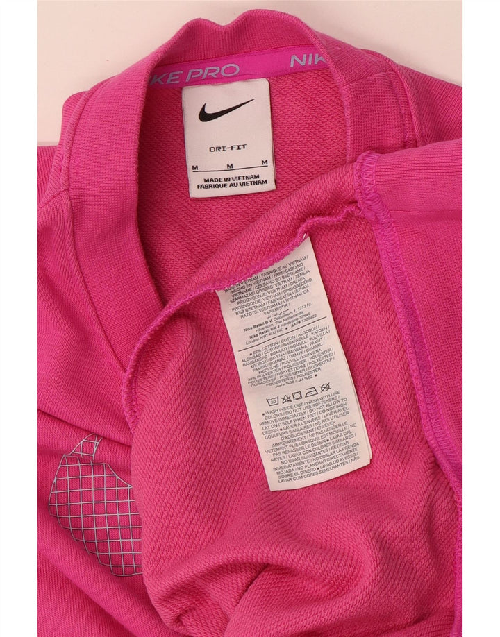Pulover supradimensionat cu grafic Nike pentru femei UK 14, bumbac roz mediu