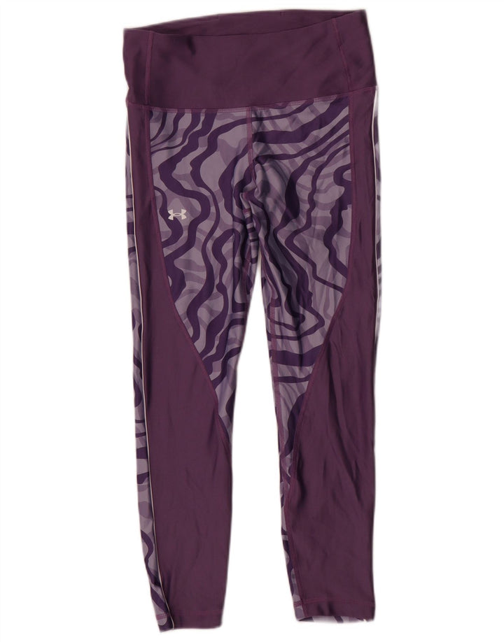 Leggings Under Armour pentru femei Heat Gear cu model abstract UK 14, violet mediu