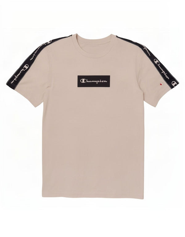 Tricou grafic pentru bărbați Champion Top mediu alb din bumbac color bloc