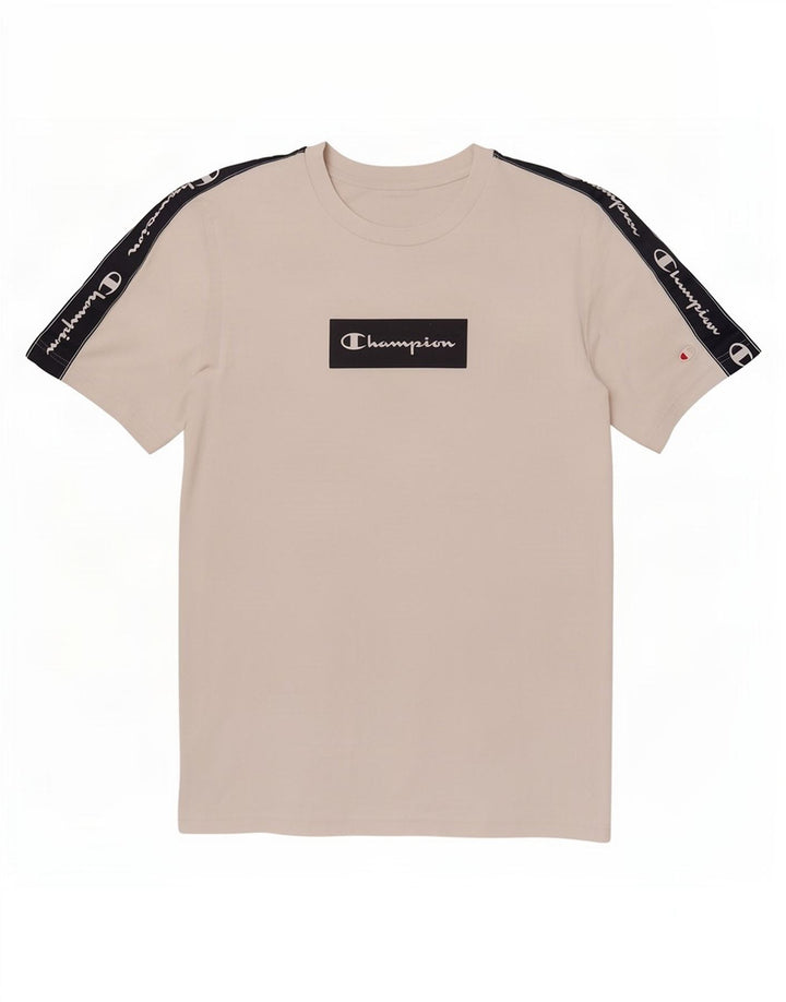Tricou grafic pentru bărbați Champion Top mediu alb din bumbac color bloc