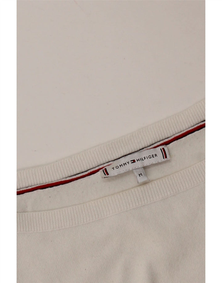 Pulover pentru femei TOMMY HILFIGER Pulover cu gât de barcă UK 14 Medium White