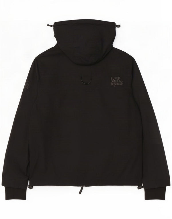 Superdry jachetă de vânt cu glugă pentru femei UK 42 XL poliester negru