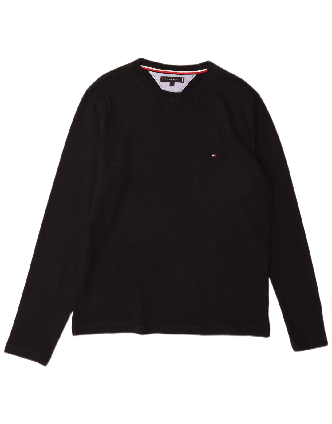 TOMMY HILFIGER Mens Top Long Sleeve Large Black Cotton