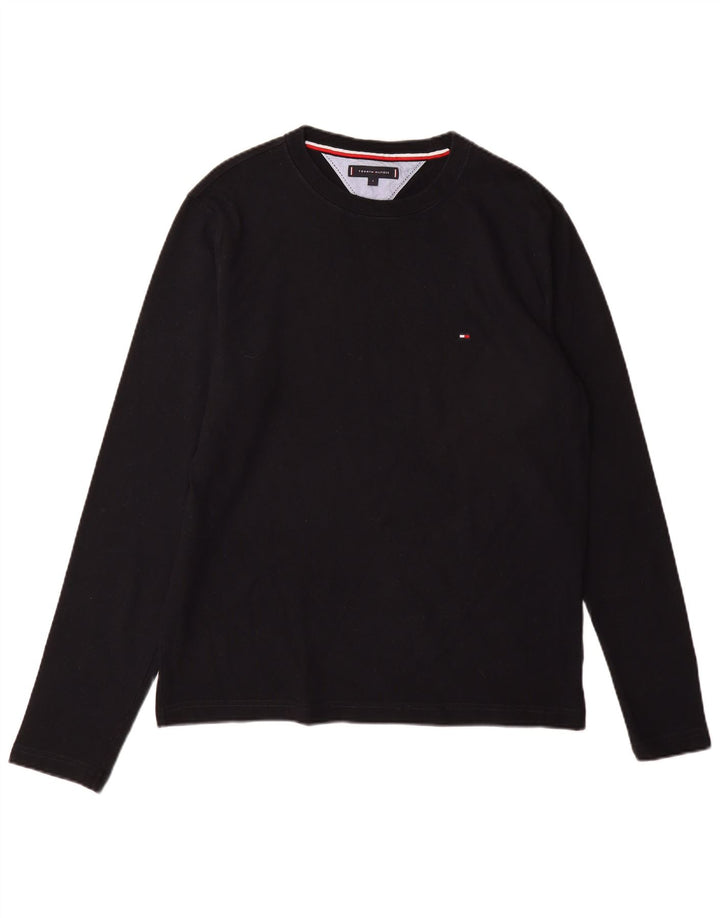 TOMMY HILFIGER Mens Top Long Sleeve Large Black Cotton